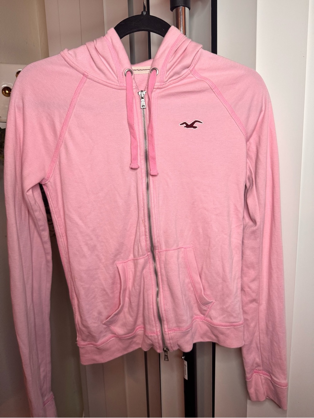Hollister Light Pink Hooded Zip Jacket